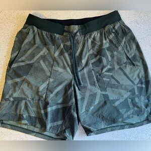 lululemon athletica Green Patterned Athletic Shorts